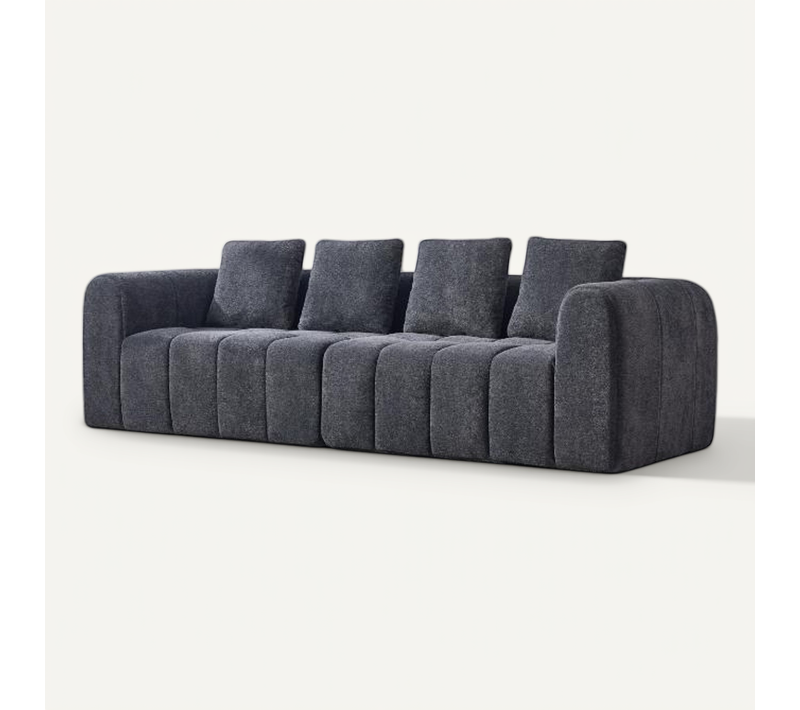Canapé compressé Modulaire En Mousse Et Tissue Avec Deux Poches, Design Simple, Gris