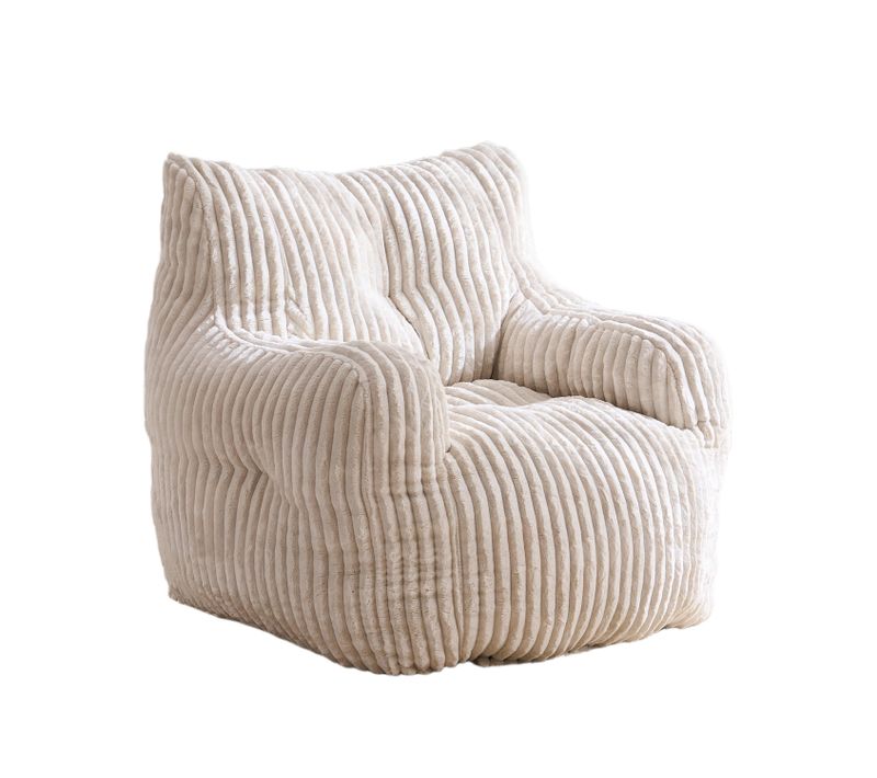 Fauteuil Fixe100x94x70 Cm, Assise En Mousse à Mémoire De Forme, Tissu Côtelé, Couleur Beige