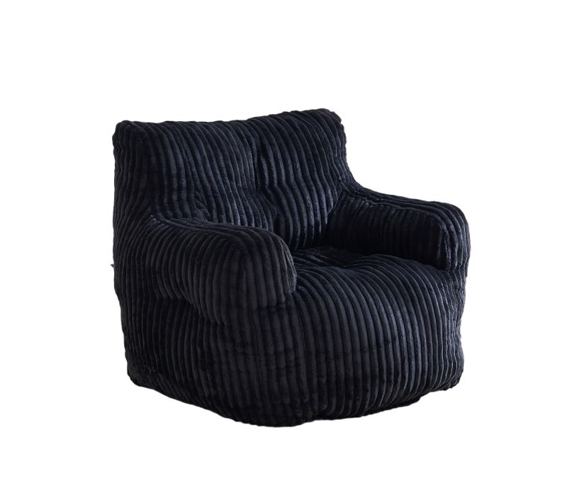 Fauteuil Fixe100x94x70 Cm, Assise En Mousse à Mémoire De Forme, Tissu Côtelé, Couleur Noir