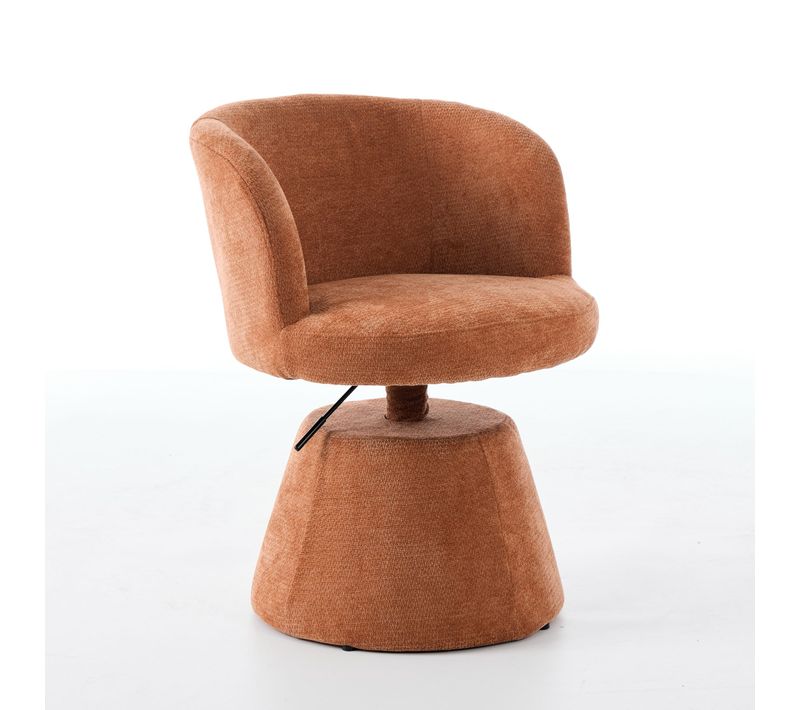 Chaise De Cuisine, Fauteuil De Table, Réglable En Hauteur, Assise En Chenille, Métal, Orange