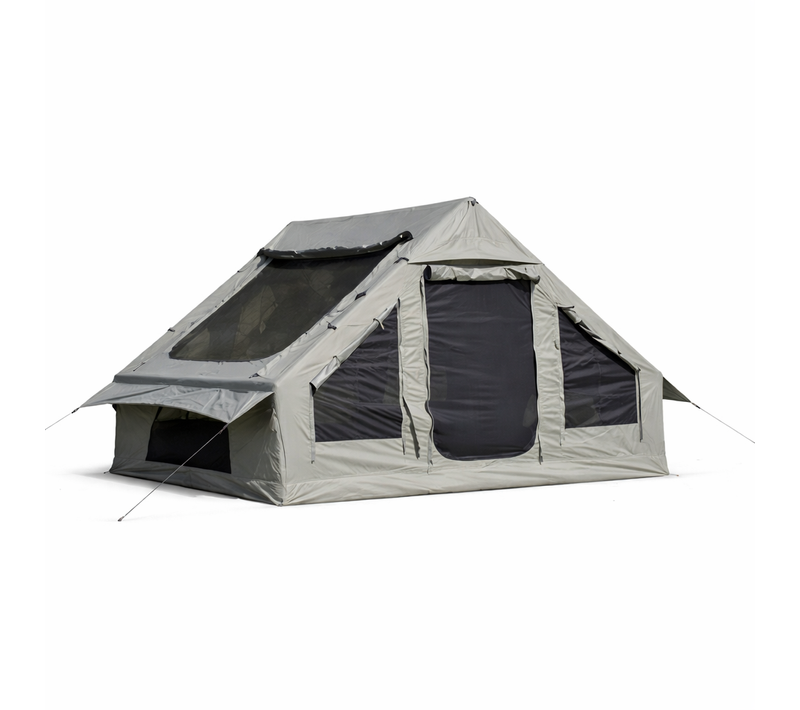 Tente De Camping Gonflable 4-6 Places 300d, Poêle Compatible, Montage 5 Min, Vert Armée