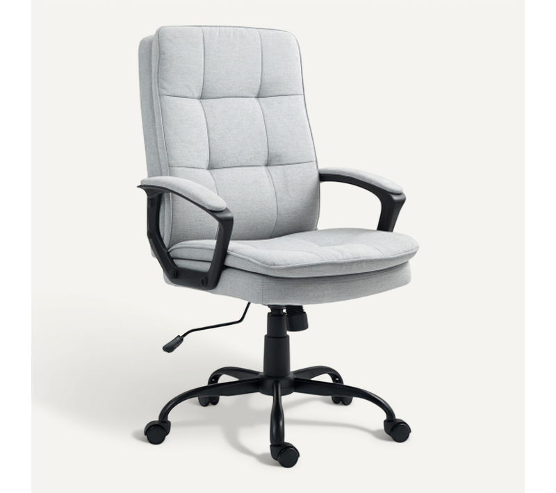 Chaise De Bureau, Accoudoirs Et Hauteur Réglable, Fonction Bascule, Gris