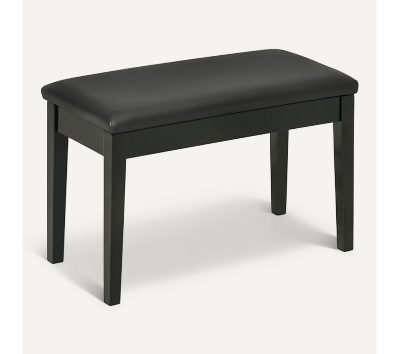 Banc De Piano En Bois, Assise En Simili, Finition Brillante, Noir