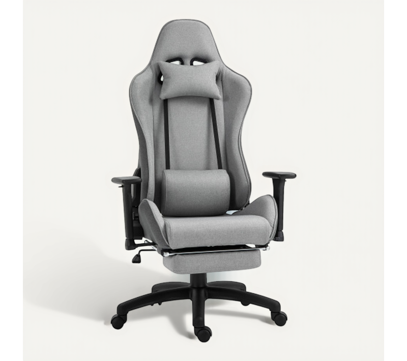 Chaise De Bureau Ergonomique, Accoudoirs 3d, Repose-pieds, Fonction Bascule, Gris