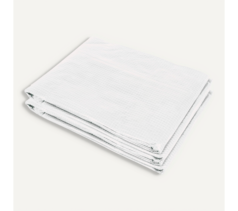 Bâche De Serre Pe 600x300x200 Cm Blanche Avec Porte Zippée Et 12 Fenêtres