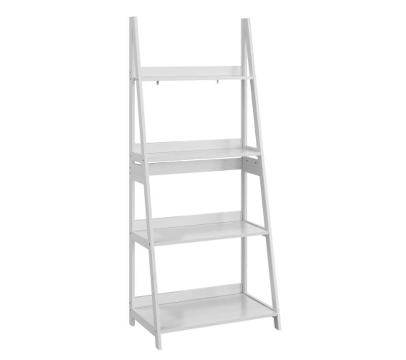 Étagère Échelle 4 Niveaux Blanche Pour Salon, Bureau Et Salle De Bain