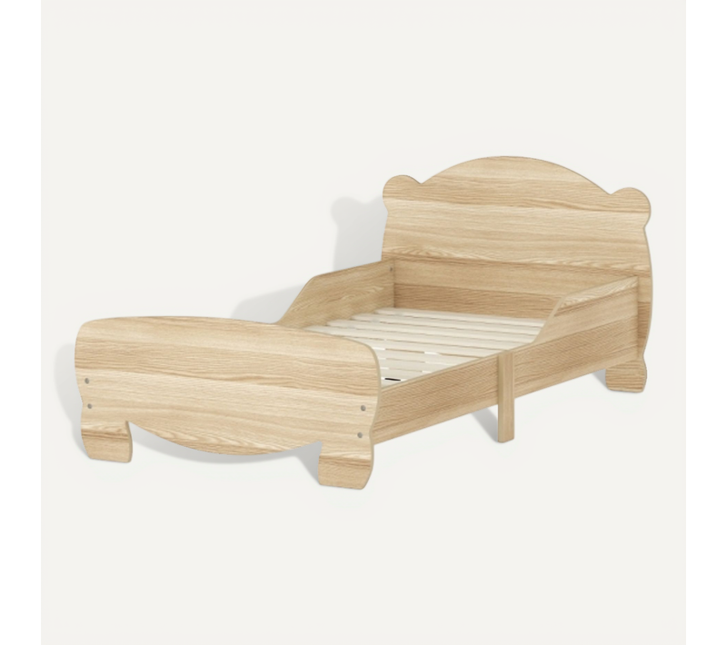 Lit Enfant 140x70 Cm, Avec Barrières De Sécurité, Lit Cabane En Bois, Bois Naturel