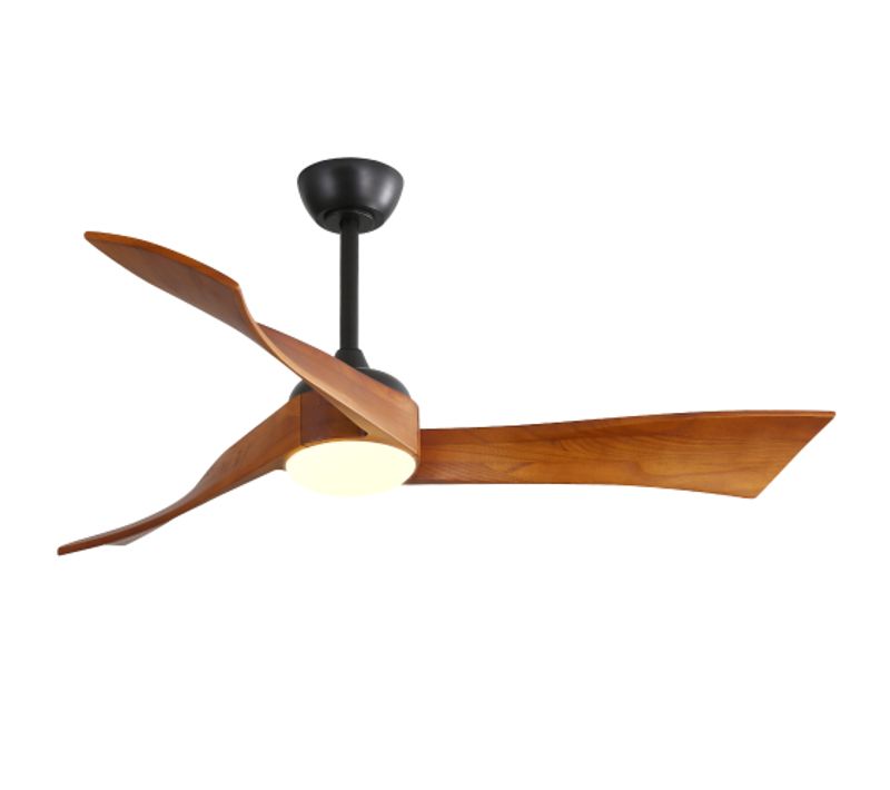 Ventilateur De Plafond Silencieux 132 Cm Avec Lumière, Télécommande, 6 Vitesses, Noir