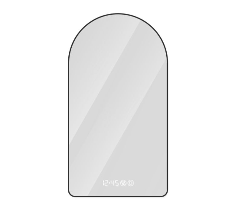 Miroir De Salle De Bain LED 60 X 120 Cm Avec Cadre Noir, Antibuée Et Intensité Réglable