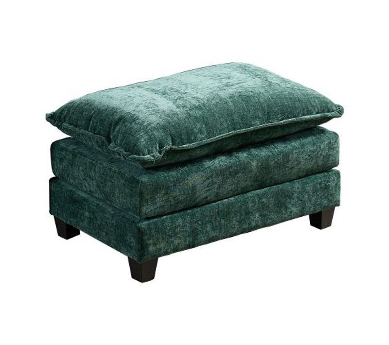 Pouf Modulable En Chenille Vert Avec Dossier Réglable Pour Salon Et Chambre