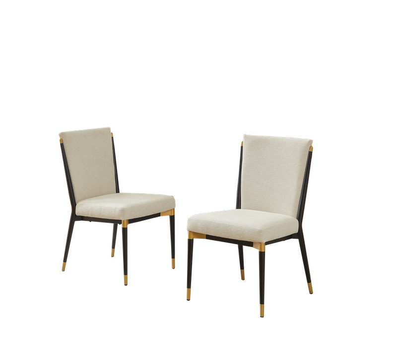 Lot De 2 Chaises De Salle à Manger, Style Scandinave, Pieds Réglables, Beige