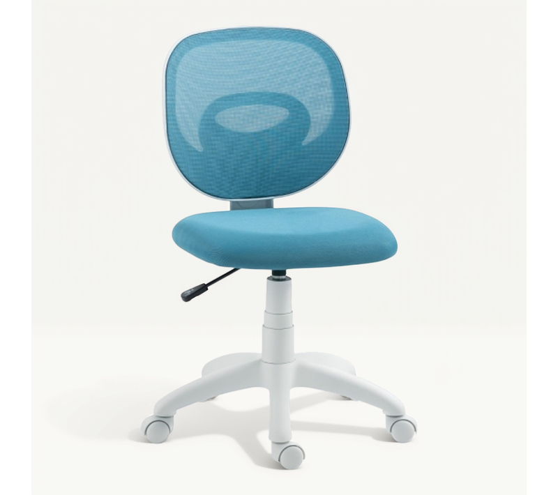 Chaise De Bureau, Chaise Dactylo Bleu, Dossier En Maille, Réglable En Hauteur