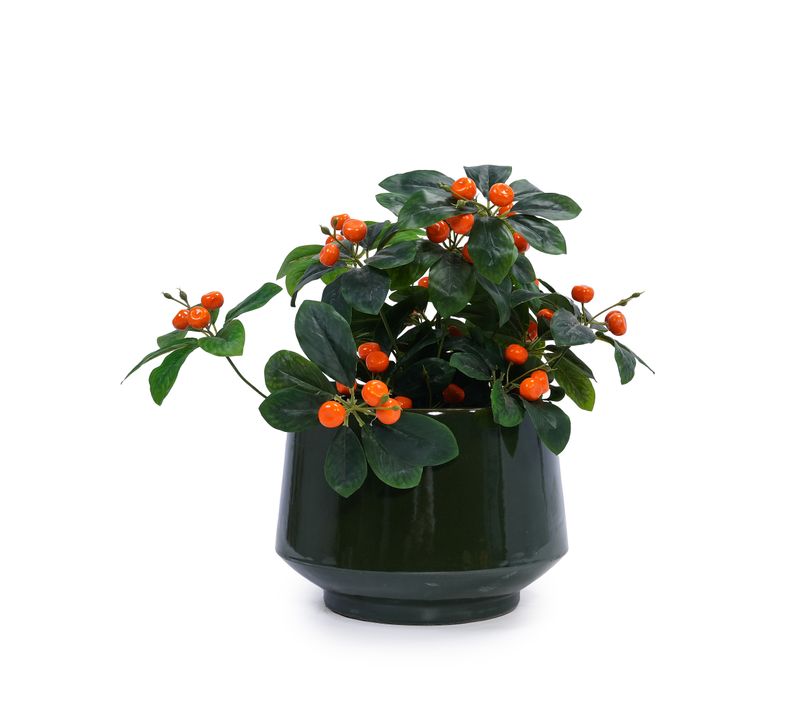 Pot De Fleurs En Céramique Vert Antique Brillant Avec Trou De Drainage, Pour Intérieur/extérieur