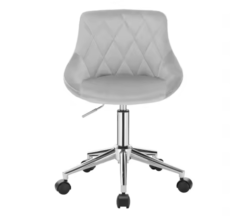 Fauteuil De Bureau Pivotante En Velours, Réglable En Hauteur, Gris Clair
