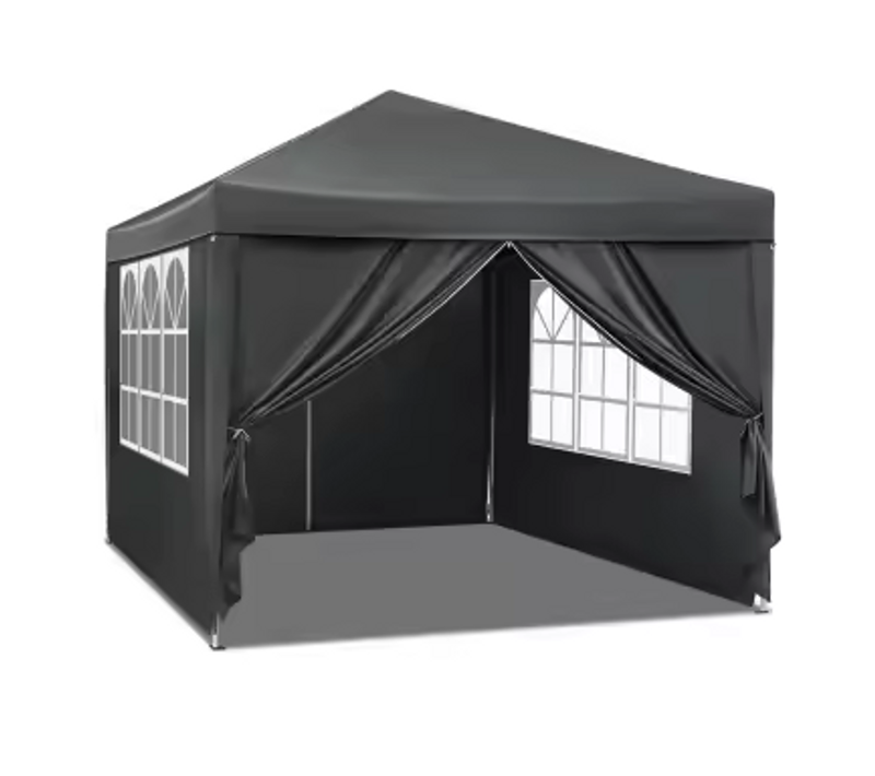 Tonnelle Pliante De Jardin Anthracite 3 X 3 M En Métal Et Tissu Oxford