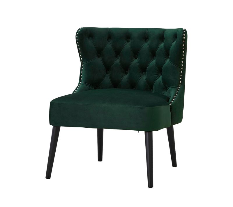 Chaise/fauteuil - Dossier Ajustable - Coussin Confort - Velours - Moderne - Vert