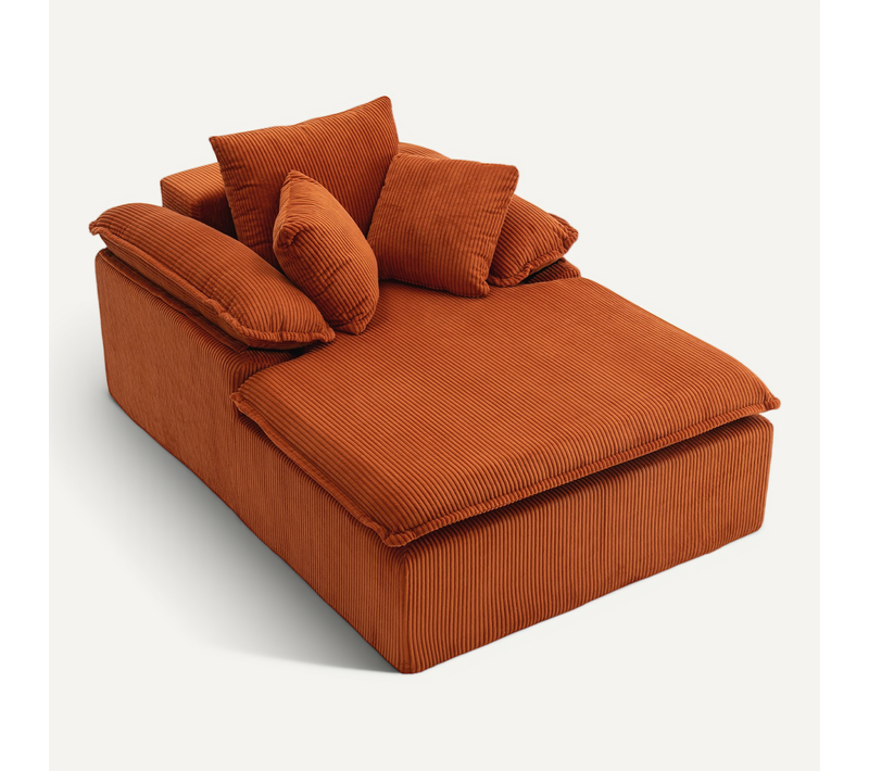 Fauteuil Compressé - En Velours Côtelé - Orange