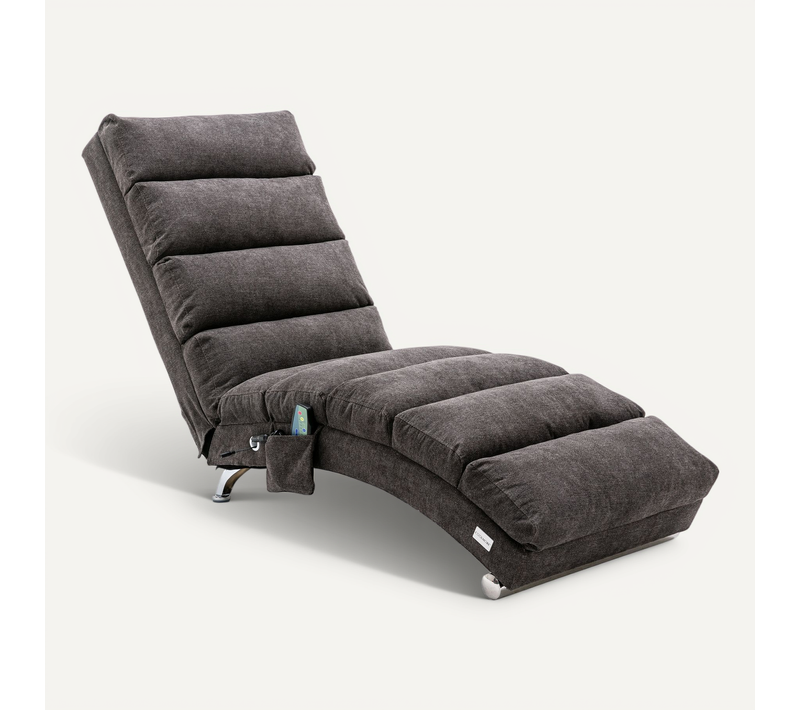 Fauteuil Relax De Salon Avec Vibration, Poche Latérale Et Rembourrage En Mousse – Gris Foncé