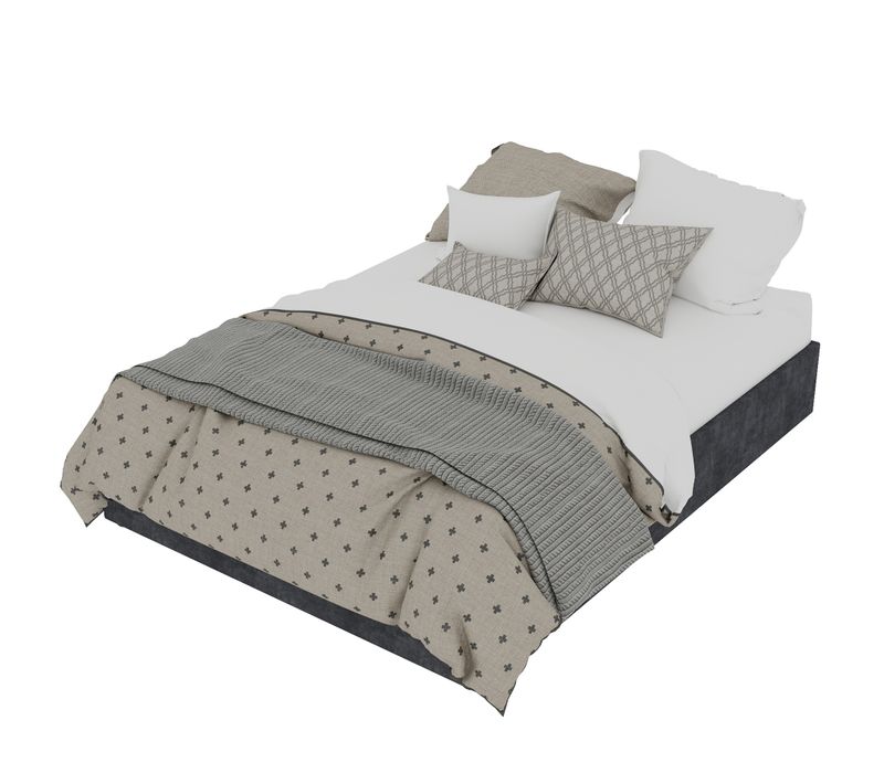 Lit Coffre Double 140×200 Cm - Chambre Ado - Vérin - Cadre Moderne - Velours - Gris