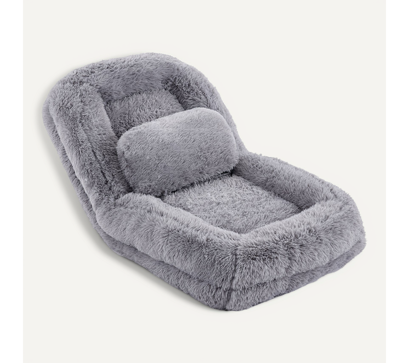 Canapé De Sol Réglable 5 Positions, Sofa Paresseux En Tissu Peluche, Fauteuil De Relaxation