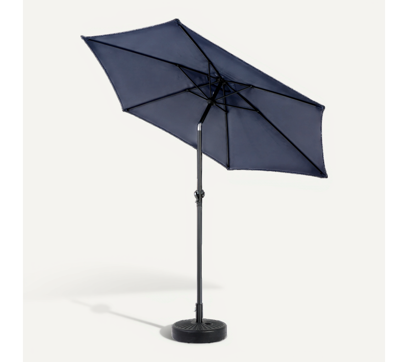 Parasol Double 9 Ft Avec Structure En Acier Bleu Marine