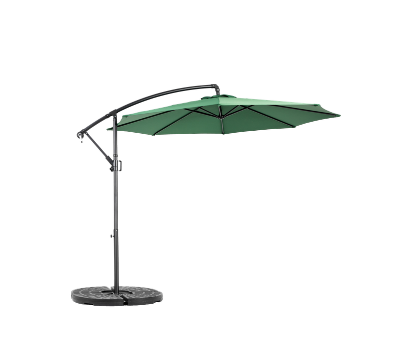 Parasol Déporté 14,8 Ft Avec Mât En Acier Vert Foncé