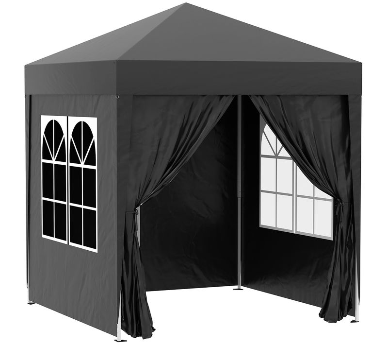 Tente Pliante 2x2 M Avec Structure En Acier Noire
