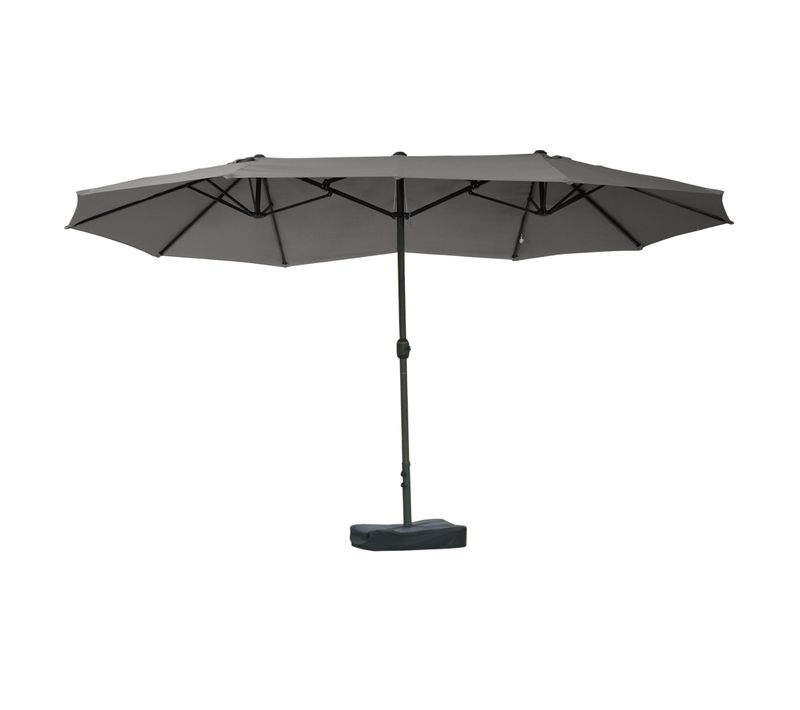 Parasol Double 460x270x240 Cm Avec Structure En Acier Gris Foncé