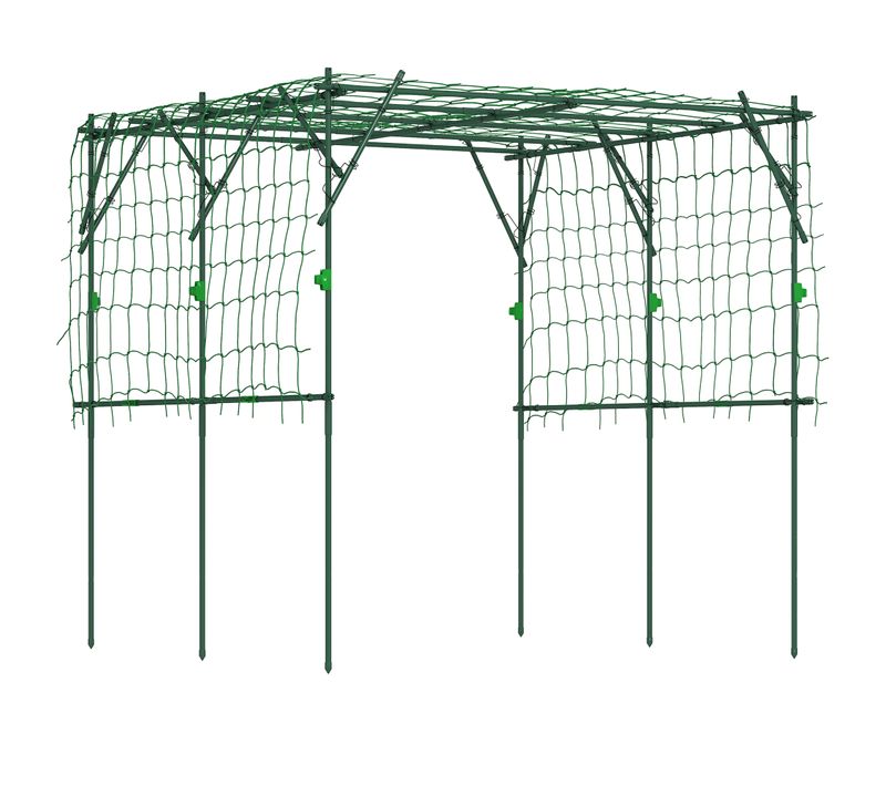 Treillis Pour Plantes Grimpantes 223x223x223 Cm Avec Structure En Acier Vert