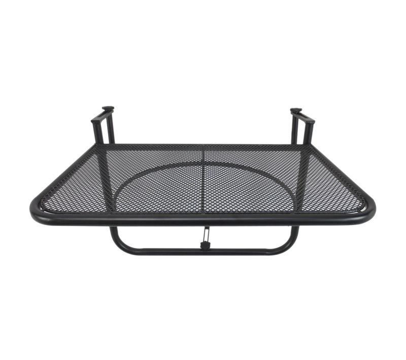 Table Suspendue De Balcon 60 Cm Avec Structure En Métal Noir