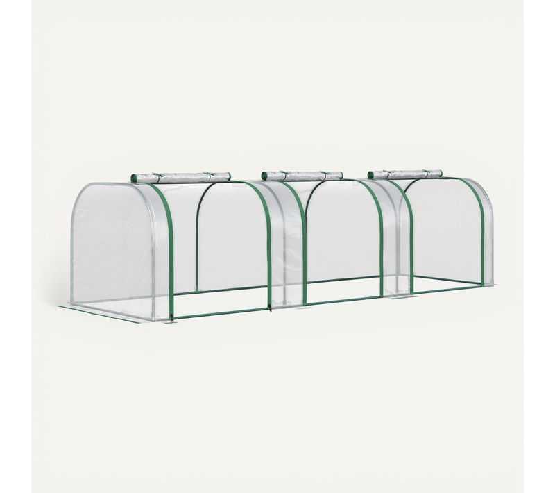 Serre Tunnel 295 X 100 X 80 Cm Avec Structure En Acier, Transparente