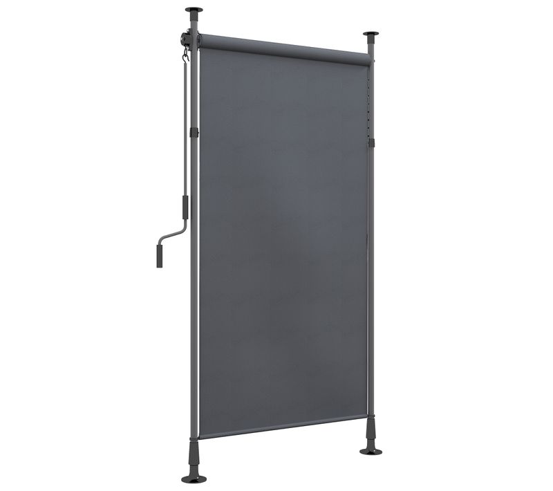 Store Banne Vertical 150 Cm Avec Structure En Aluminium Gris Foncé