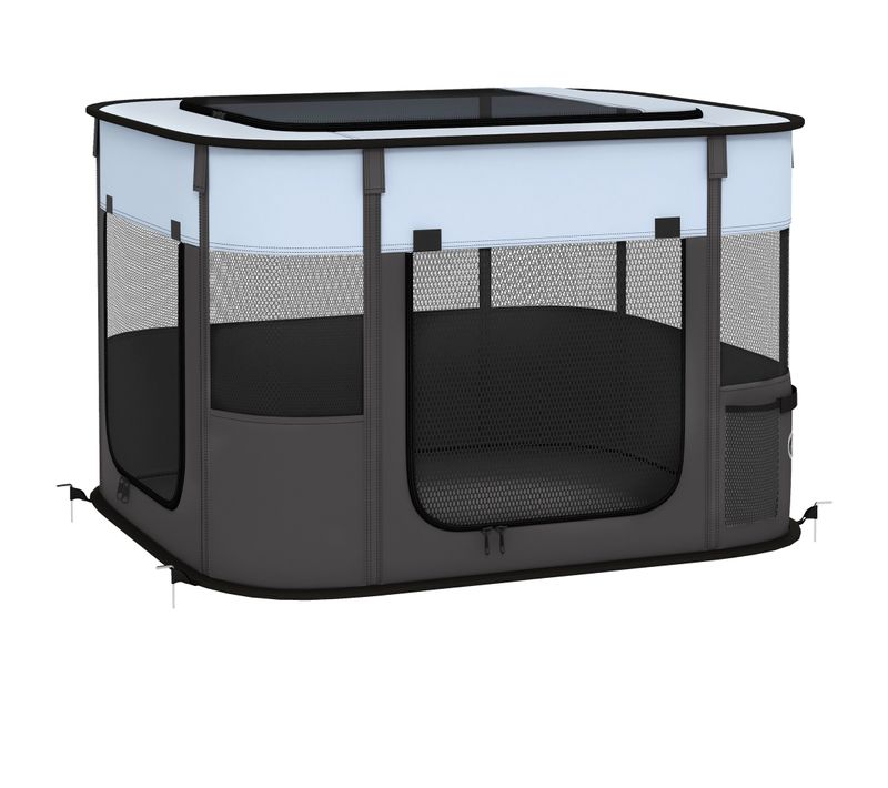 Parc Pliable Pour Animaux Gris 74 X 60 X 45 Cm Pour Usage Intérieur/extérieur