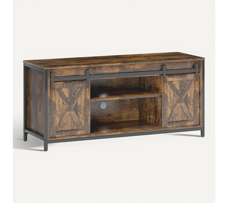 Meuble TV 120 Cm Avec Structure En Acier Style Industriel
