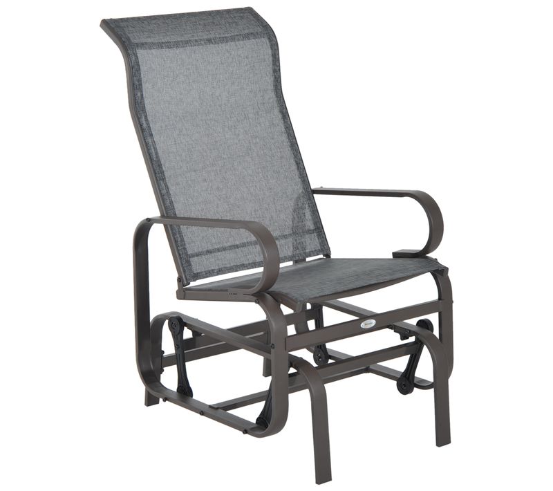 Rocking chair à Bascule 60x75x104 Cm Avec Structure En Acier Coloris Marron Clair