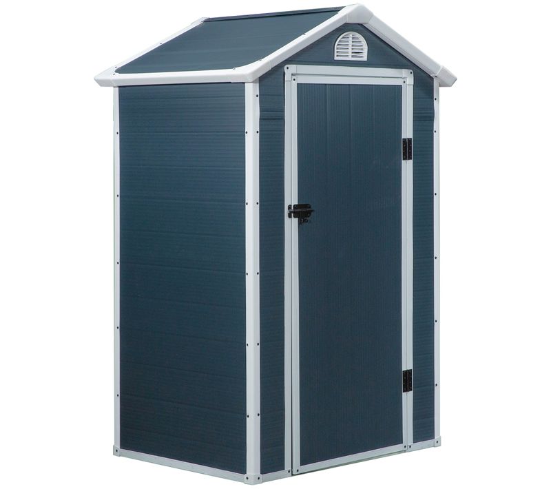 Abri De Jardin 134x104x204 Cm Avec Fenêtre Latérale En Métal Gris