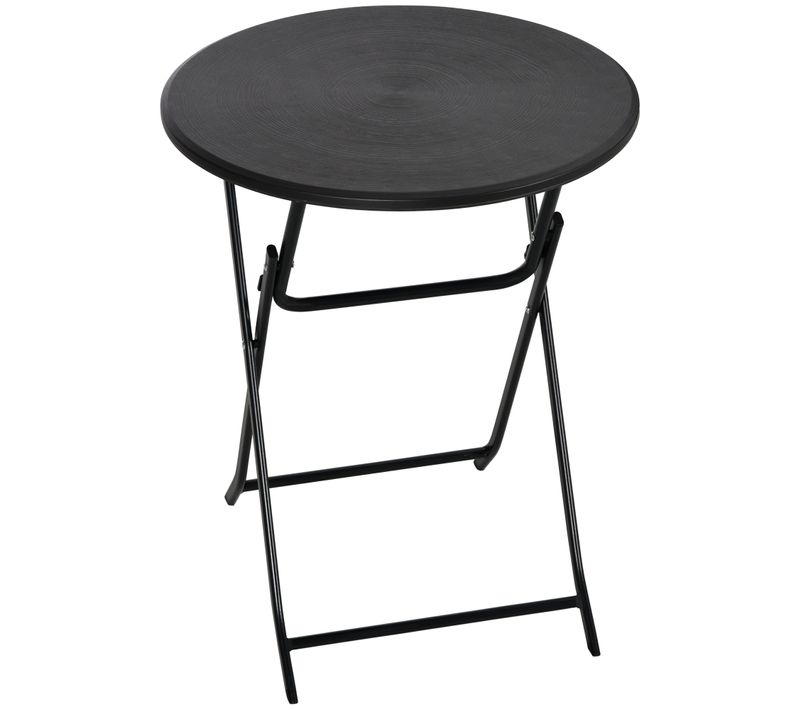 Table Pliante Ronde D.60 Cm Avec Structure En Acier Gris Foncé