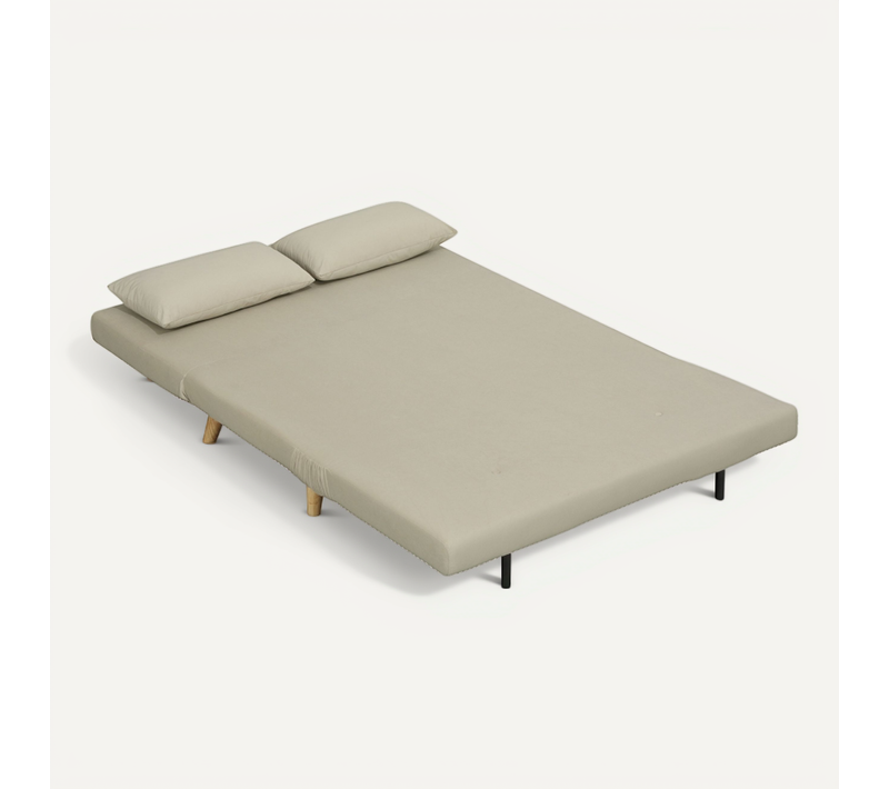 Canapé Convertible Beige 130 X 78 Cm Pour Petits Espaces