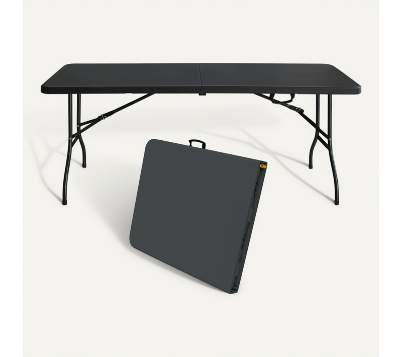 Table Pliante 180 Cm Avec Structure En Acier Noir