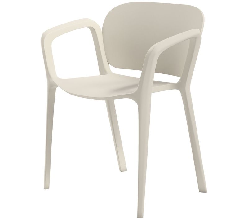 Lot De 4 Chaises De Jardin 60 X 56 X 75 Cm En Plastique Empilables Blanches