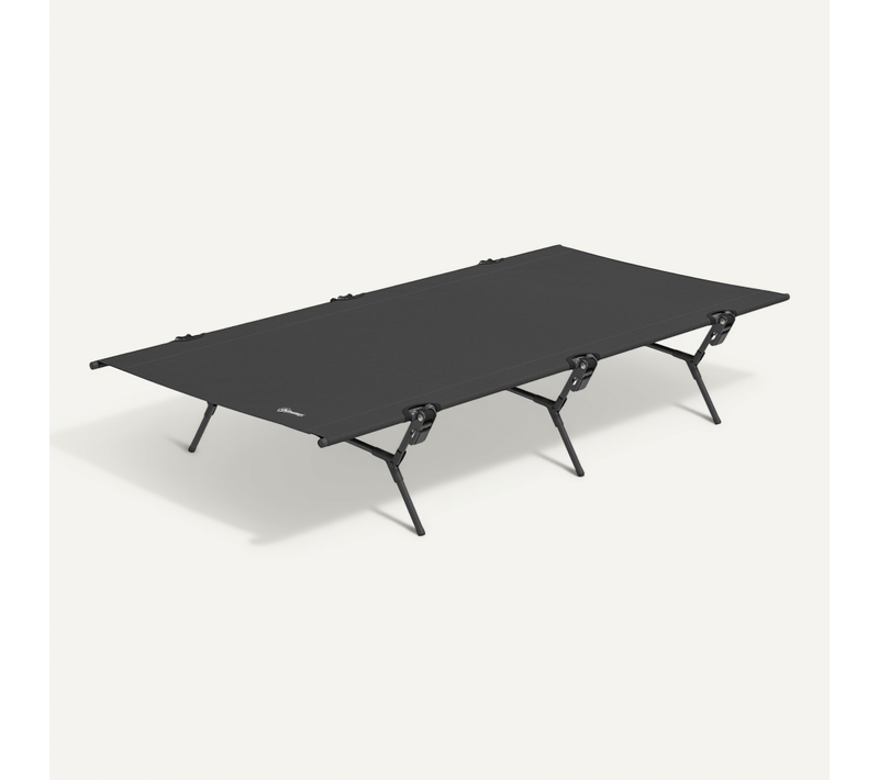 Lit De Camp Pliant 200 X 100 X 36 Cm Avec Structure En Acier Au Carbone Noir