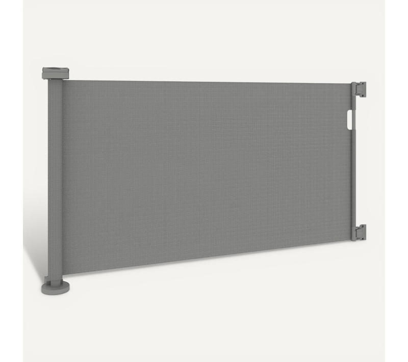 Barrière Extensible Grise 142 X 10 X 87 Cm Pour Portes Et Escaliers