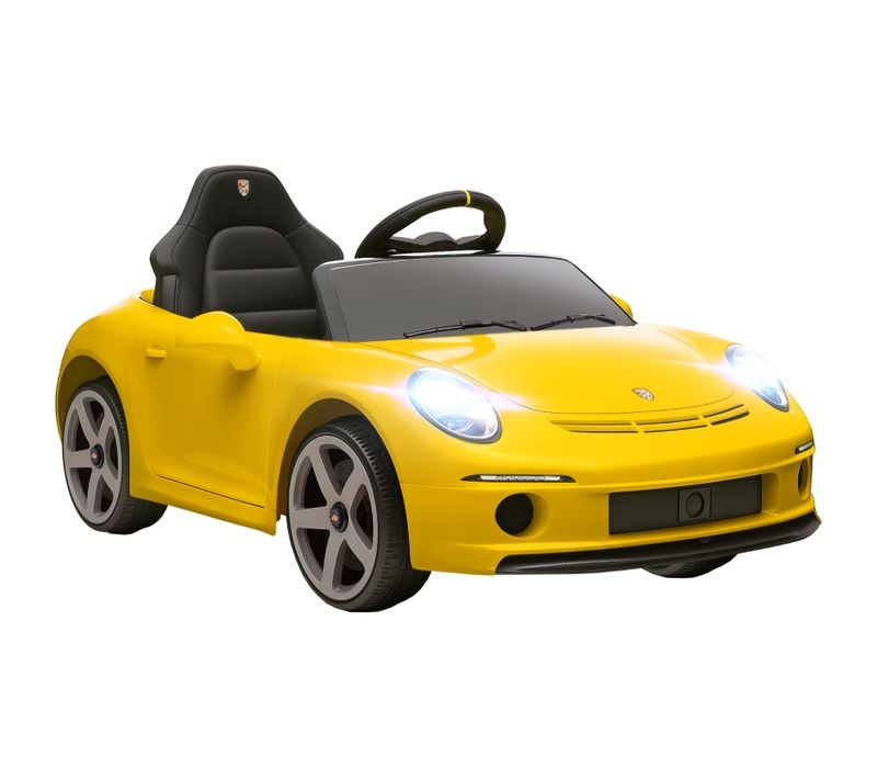 Voiture Électrique Enfant Jaune 12v 2 Moteurs, Télécommande, 3-5 Km/h, Pour 3-5 Ans