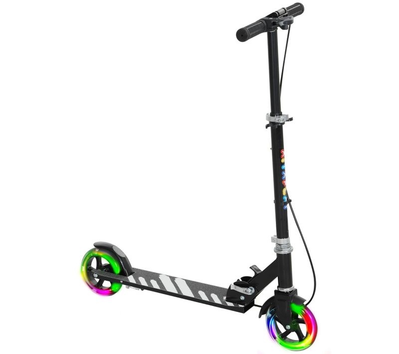 Trottinette Enfant Noire Réglable 73-89 Cm Pliable 3-8 Ans