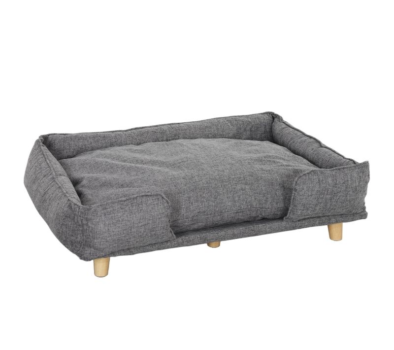 Canapé Pour Chien Gris Foncé 96 X 66 X 24 Cm Avec Coussin Amovible