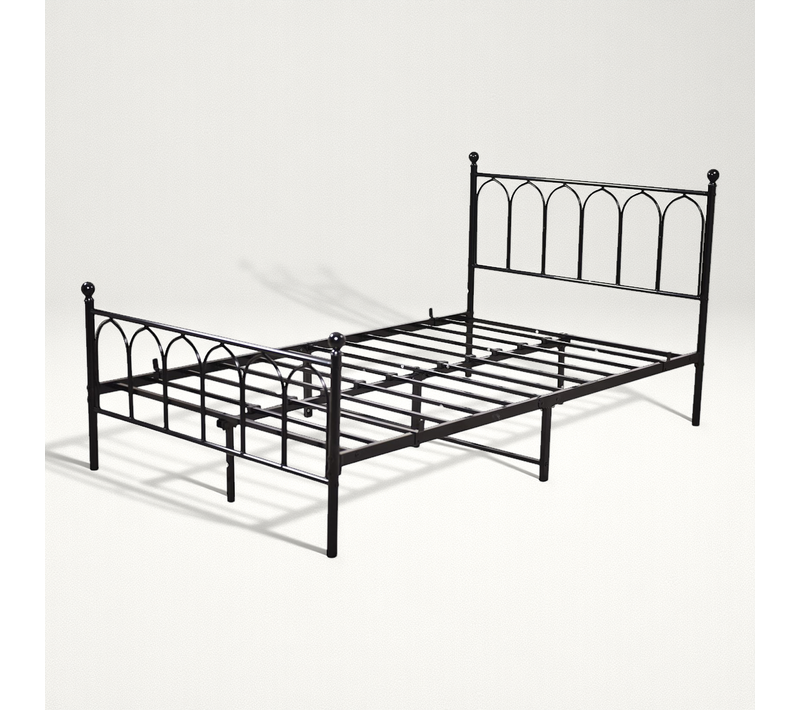 Lit 90x200 Cm Métal Noir Avec Sommier à Lattes Et Grande Espace De Rangement Sous Le Lit