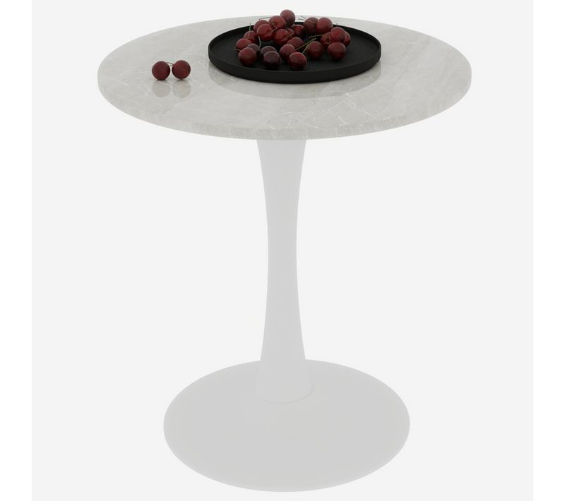 Table Ronde Blanche Effet Marbre Pour Salon Ou Salle à Manger