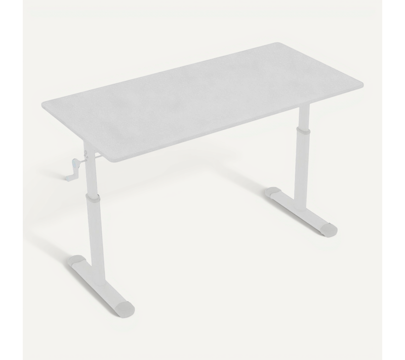 Bureau Assis-debout à Manivelle Blanc, Design Minimaliste, Double Colonne Stable Pour Domicile