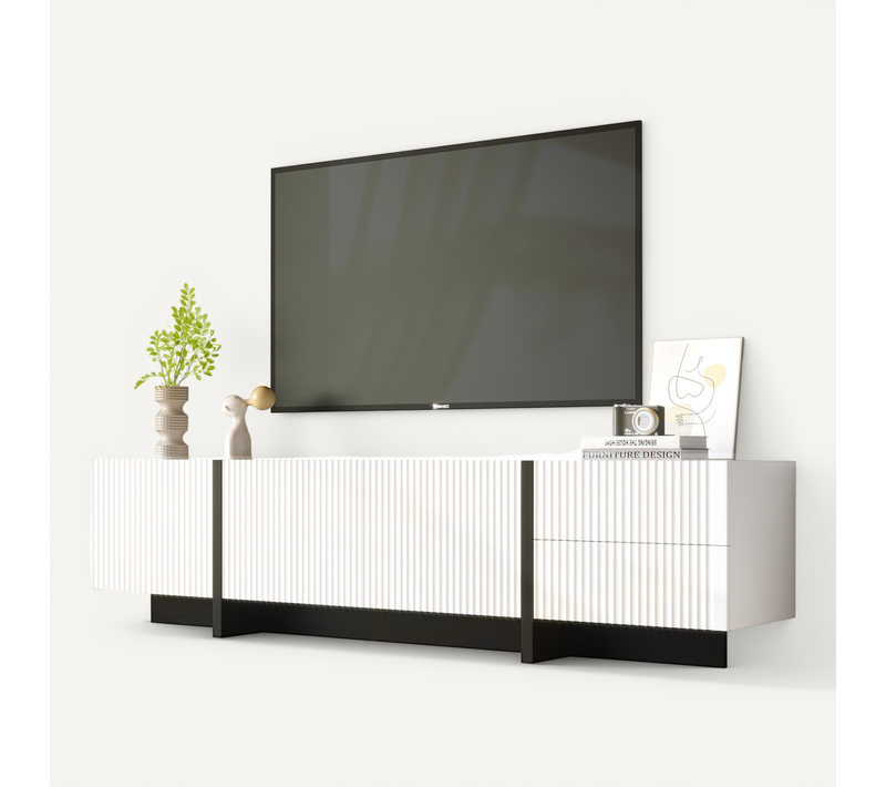 Meuble TV 190 Cm Avec 3 Portes Et 2 Tiroirs
