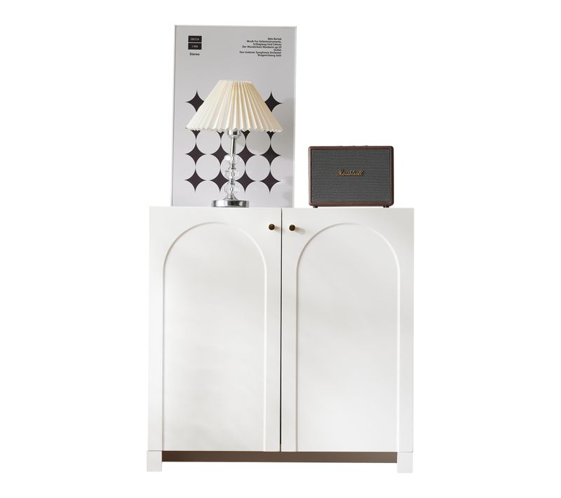 Buffet Crème-blanc Avec 2 Portes, Meuble Haut, 80x40x80 Cm
